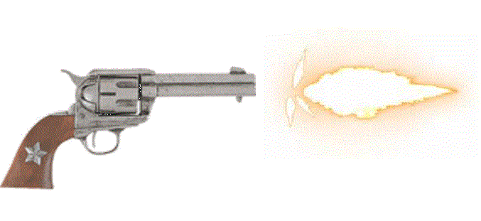 revolver firing a blank round